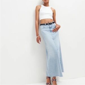 NWT Reformation Kass Maxi Denim Skirt Size 28